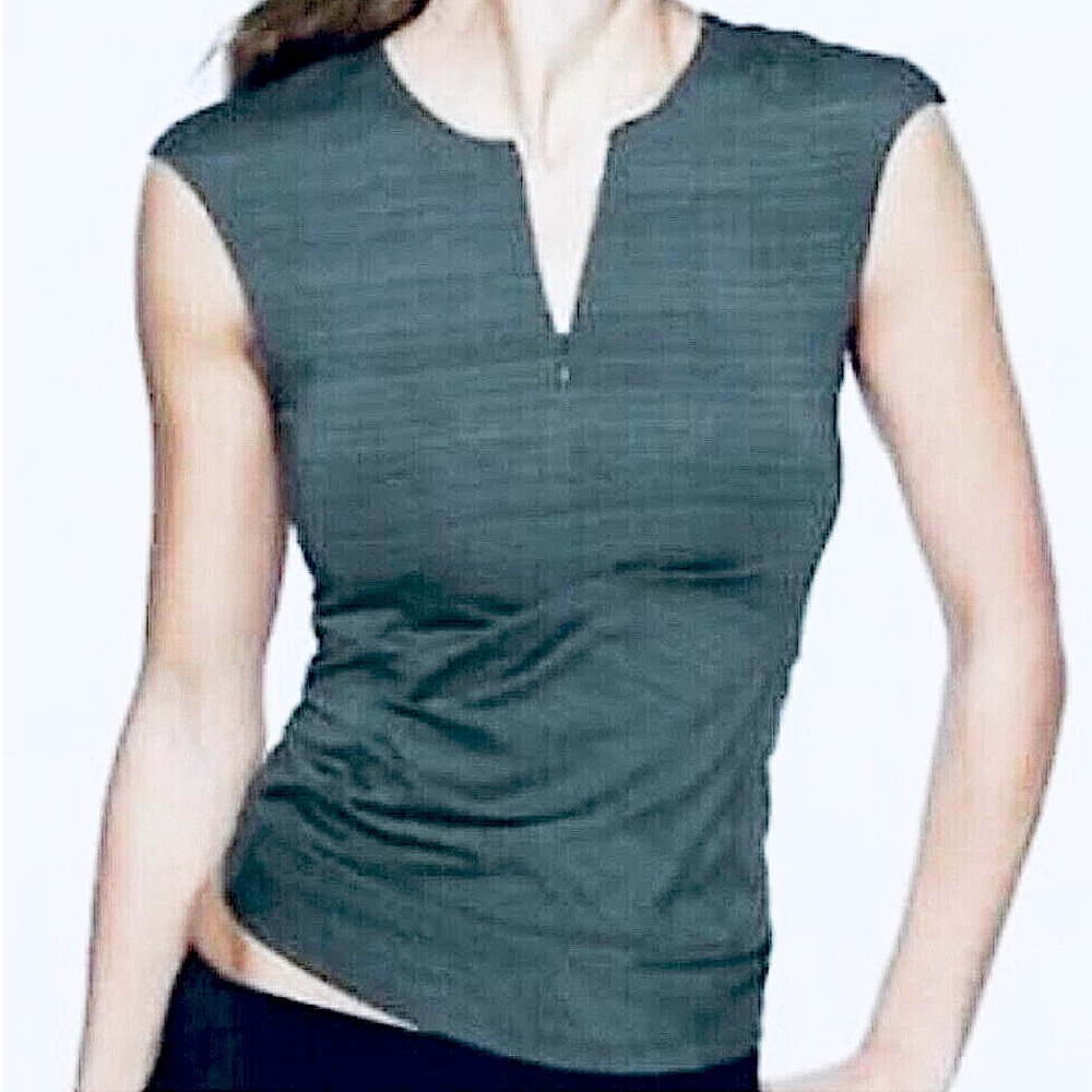 ATHLETA Womens Pacifica Wrap
Front Tank Top Zip Ruched - XS